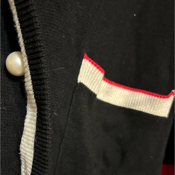 ZARA KNIT Preppy Collegiate Pearl-Button Double Breasted Long Cardigan - Picture 2 of 6